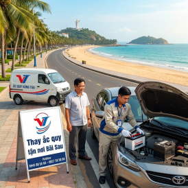 THAY ẮC QUY TẬN NƠI BÃI SAU VŨNG TÀU